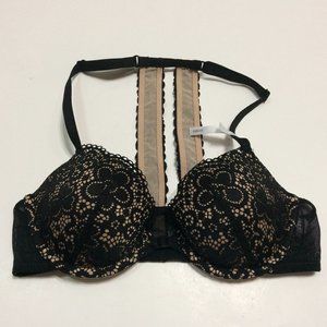 Aerie Hannah Demi Black Lace Overlay Bra - 32B